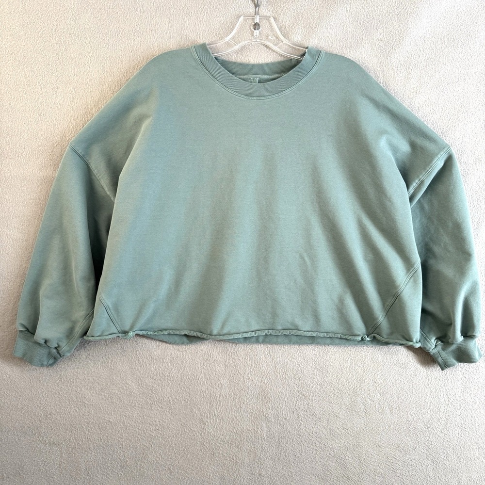 Lululemon Sweatshirt Womens‎ Large Green Cropped Oversized Lounge Athleisure